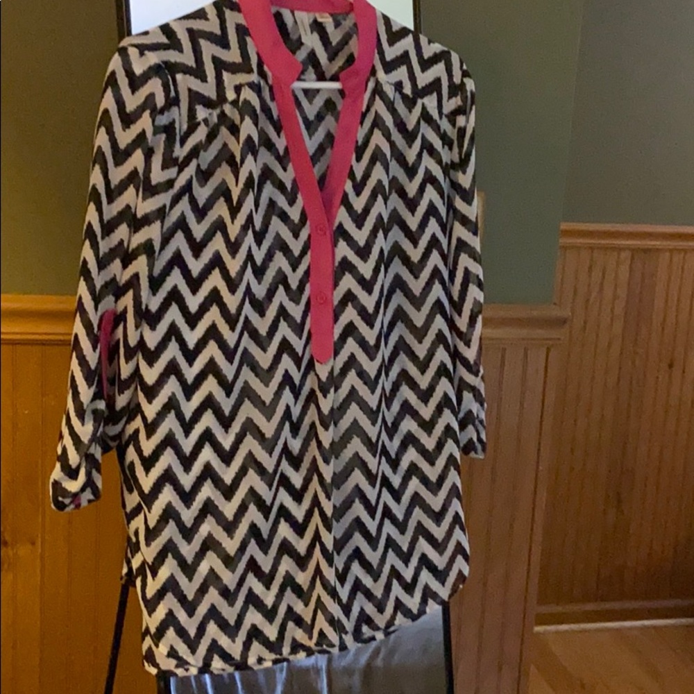 Chevron sheer blouse